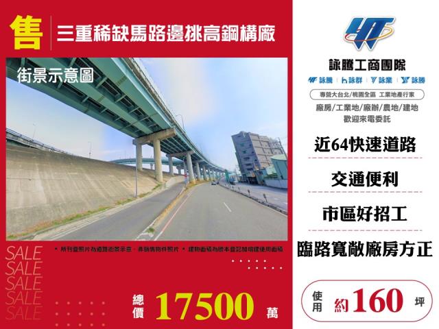 三重稀缺馬路邊挑高鋼構廠房 - 新北市工業不動產