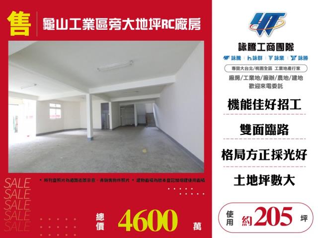 龜山工業區旁大地坪RC廠房