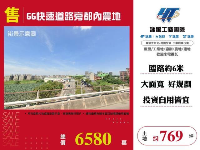 66快速道路旁都內農地 - 桃園市工業不動產